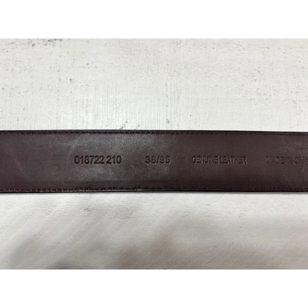 Mens Genuine Leather Two Tone Brown Zigzag Stitch Belt Size 38 018722210